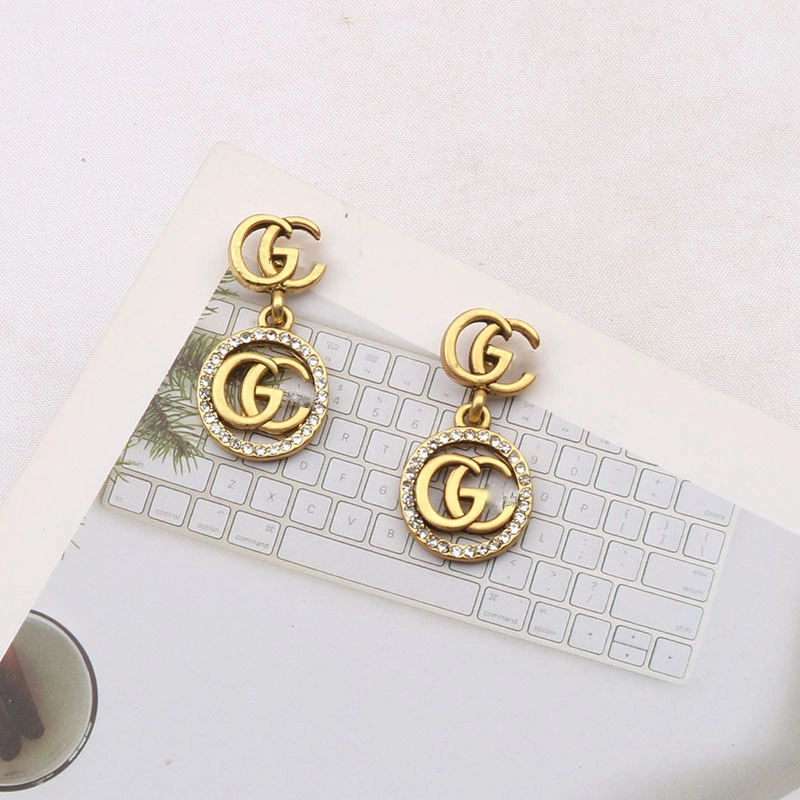 Wholesale Luxury Jewelry Famous Brand Stud Earrings Gucci′ S Gg Women Inspired Designer Earrings Popular Brand Hoop Earring