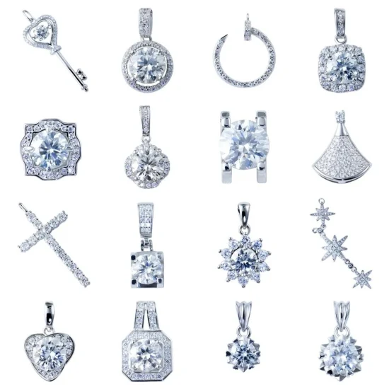 Xingyue, precio de fábrica, collar de cruz de flor de plata 925 personalizado, colgantes y dijes de diamantes de moissanita Vvs para la fabricación de joyas